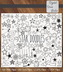 101 Star Doodles Clip Art Hand Drawn Stars Vector Graphics Bundle Scribble Star Outline Drawing Illustration Png Svg Eps Pdf Dxf Star Doodle Doodles Drawing Stars