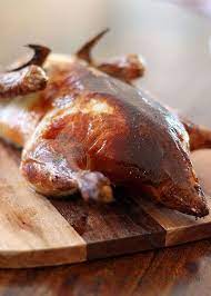 Dishes From The Throwback Spago Vegas Menu Last Night Cantonese Style Roasted Duck With Wild Huckleberries Ginge Roast Duck Roasted Duck Recipes Duck Recipes