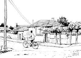 Village On Behance Village Scene Drawing Art Village Perspective Drawing Architecture