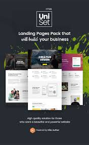 Uniset Premium Multi Concept Landing Pages Pack Landing Page Ebook Template Logo Design Inspiration