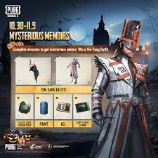 Pubg Mobile Collect The Mysterious Memoirs And You Could Win An Awesome Outfit Win The Yin Yang Outfit By Completing Missions Https Pubgmobile Live Moonlightmansion Facebook