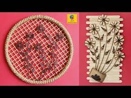 Diy Room Decor Quick And Easy Home Decorating Ideas With Ice Cream Sticks Handmade Jute Crafts Youtube In 2021 Room Diy Jute Crafts Diy Room Decor