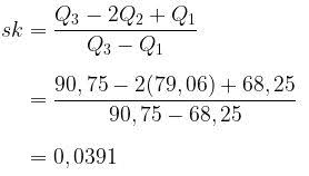 Rumus mean median dan modus data kelompok contoh soal banyaknya data yang diperoleh dari hasil sebuah penelitian sangat sering untuk disajikan dalam data kelompok. Koefisien Kemencengan Bowley