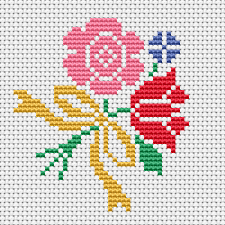 Generally cross stitch is done on weaved fabric which has small, even holes, for your needle and thread to go through. Bunch Of Flowers Cross Stitch Pattern Floral Cross Stitch Pattern Floral Cross Stitch Cross Stitch Rose