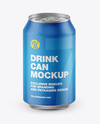 Metallic Drink Can W Matte Finish Mockup In Can Mockups On Yellow Images Object Mockups