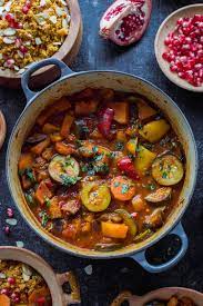 Vegetable Tagine With Almond And Chickpea Couscous An Easy Healthy Vegetarian Vegan Meal With Tonnes Of Fl Tagine Recipes Healthy Recipes Vegetarian Recipes