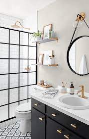 Black and white bathroom designs. 19 Creative Storage Ideas To Solve Your Small Space Problems Small Bathroom Makeover Bathroom Interior Design Diy Bathroom Remodel