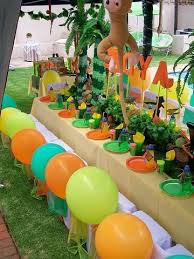 Jungle First Birthday Party Ideas And Outfit Inspiration Jungle Book Party Kids Themed Birthday Parties Safari Birthday Party