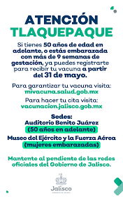 Si es la segunda, lleva tu comprobante de la primera aplicación. Secretaria De Salud Jalisco Buenas Noticias Tlaquepaque Se Suma A La Vacunacion Contra Covid19 Con El Modelo Jalisco Que Inicia El Proximo 31 De Mayo Si Vives En Tonala Tlajomulco El
