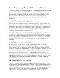 A cover letter is meant to be a summary of your resume, so don't write more than one page. Calameo Tips For Using Your Legal Name Vs Nicknames In Job Searches