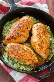 Perfect for a winter meal, or a bbq. Cheesy Spinach Stuffed Chicken Breasts Video Natashaskitchen Com