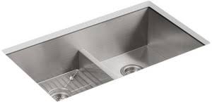 When making a selection below to narrow your results down, each selection made will reload the page to display the desired results. Kohler Vault 33 X 22 In 4 Hole Stainless Steel Double Bowl Dual Mount Kitchen Sink With Smart Divide And Sound Dampening 3838 4 Na Ferguson