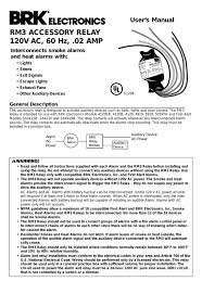 Failure to comply with these. Brk Electronic Rm3 User Manual Manualzz