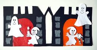 Bastelsachen3 Basteln Geisterschloss Mit Gespenstern Halloween Deko Basteln Mit Kindern Basteln Fruhling Kinder Basteln Halloween