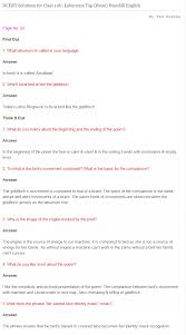Ncert Solutions For Class 11 English Hornbill Lubrnum Top Top Poems Solutions Essay