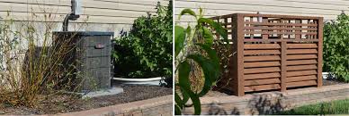 Diy hide an air conditioning unit: Wood Louver A C Unit Screen Her Tool Belt