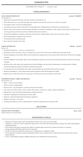 cable technician resume sample mintresume