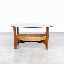 Stunning round coffee table made from solid teak root natural design wooden coffee table with glass top handmade coffee table made from teak. 70s Teak Round Coffee Table With Smoked Glass 100628