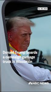 Donald Trump donned an orange vest and climbed into a garbage truck in  Green Bay Wisconsin to try to highlight a gaffe Joe Biden made the day  before.