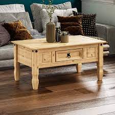 Ending sunday at 5:45pm bst 4d 11h collection in person. Amazon Brand Movian Corona Coffee Table With Drawer Distressed Waxed Pine Solid Wood Amazon Co Uk Home Kitchen