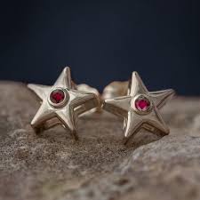 Learn how these fascinating stones were assigned to each month and why. July Birthstone Gold Star Earrings With Ruby 4650rb Jewelry By Johan
