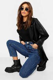 Belted Wrap Faux Leather Jacket Boohoo Faux Leather Jackets Leather Jacket Leather Jackets Women