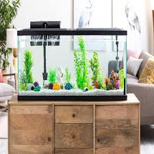 55 Gallon Aquarium Fish Tank Full Starter Kit Led Lights Filter Hood Pet