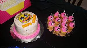 Five Nights At Freddys Toy Chica Cake For My Daughters Birthday Vanilla Cake And Buttercream Cake Birt Fnaf Cakes Birthdays Fnaf Cake Cupcake Birthday Cake Chica the chicken fnaf 1 with cupcake. five nights at freddys toy chica cake