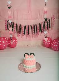 Minnie Mouse Birthday Ideas For 2 Year Old Daughter Minnie Mouse Themed Cake Smash 1st Birthday Baby S First Birthday Bday Ca Girls Birthday Party Themes Minnie Mouse First Birthday Minnie Mouse 1st Birthday