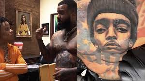 Yg debuts a massive head tattoo portrait of the virgin mary in beverly hills after he was walking out of a steakhouse and grants photographers' request. The Game Gets A Giant Nipsey Hussle Tattoo Across His Chest Youtube