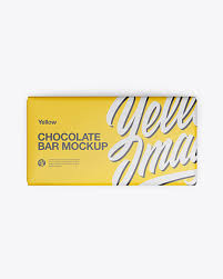 Matte Chocolate Bar Mockup Top View In Packaging Mockups On Yellow Images Object Mockups