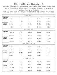 Math Fluency Homework Addition Subtraction Multiplication Math Fluency Fluency Homework Fluency Folders