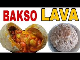 Dinamakan bakso lava karena saat dibelah sambal yang ada di dalam akan meleleh keluar seperti lava di gunung merapi. Bakso Lava Bandung
