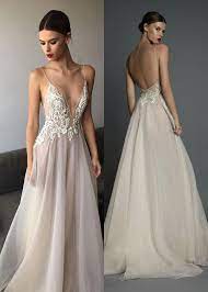 Spaghetti Deep V Neck Evening Dress Sleeveless Backless Long Prom Gown Evening Dress Sleeveless Long Prom Gowns Evening Dresses