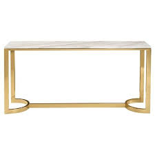 Nata Hollywood White Marble Brass Horse Shoe Console Table In 2020 Marble Console Table Console Table Marble Table Lamp