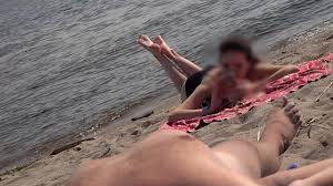 Outdoor cock tease during beach games