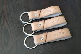 Personalized Leather Key Chain Custom Leather Key Chain Hand Etsy In 2020 Leather Keychain Leather Key Personalized Leather