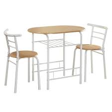 The set has a compact design that makes it suitable for the table features a storage shelf below the tabletop for keeping a food tray or a book. 3pc Bistro Dining Sets White Natural Buylateral Target