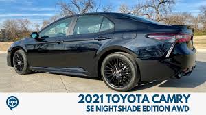 Engine specs drivetrain specs weights and trailer towing exterior dimensions interior dimensions. 2021 Toyota Camry Se Nightshade Awd Edition Carprousa