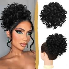 Amazon.com : PEACOCO Messy Bun Short Curly Ponytail Extension Elastic  Drawstring Loose Hair Bun Hair Pieces for Women with Thinning Hair High  Temperature Synthetic Fiber Hair Bun Extension 80g : Beauty &