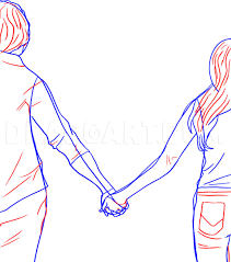 This step by step in tutorial shows how to draw anime, manga or comic book style hands holding various objects. Two People Holding Hands Drawing Reference