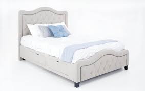 Clearance from floor to underside of bed: Troy Queen Taupe Upholstered Storage Bed Bob S Discount Furniture