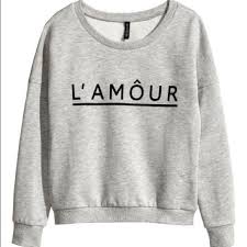 L Amour Sweater Sweatshirts Sweaters Grey Long Sleeve Shirt