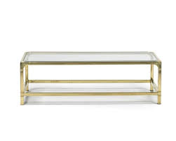 Please note of wear consistent with age including minor paint loss. Lot A Mastercraft Brass And Glass Coffee Table
