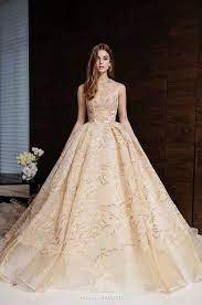This Golden Ball Gown From Nicole Felicia Adorned With Ultra Chic Embellishments Is Guaranteed To Dazzle Gowns Ball Dresses Debut Gowns