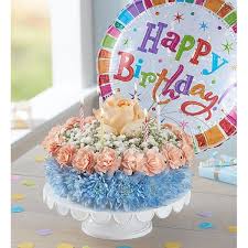 Send our fresh birthday flower cakes. Florist Delivered Birthday Wishes Flower Cake Coastal Myflowertree
