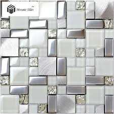 If you're looking to add that touch of add class and status to your private room with marble ceramic. Tst Glass Metal Tile Frosted Glass Silver Steel Glitter Bathroom Deco Art Mosaics Tstmgb025