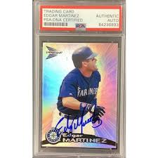 Maybe you would like to learn more about one of these? Edgar Martinez Autographed Trading Cards Signed Edgar Martinez Inscripted Trading Cards