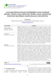 Nantikan drama adaptasi novel pencuri cinta kelas satu karya illa shanahila yang akan disiarkan untuk slot raihana. Pdf Analisis Penggunaan Interjeksi Pada Naskah Drama Pesta Para Pencuri Karya Jean Annoulih Saduran Rachman Sabur Kajian Linguistik