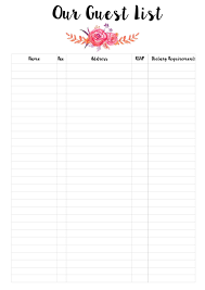 This Free Printable Wedding Guest List Templates Will Help You To Track Wedding Guest List Printable Free Wedding Planner Printables Wedding Planner Printables